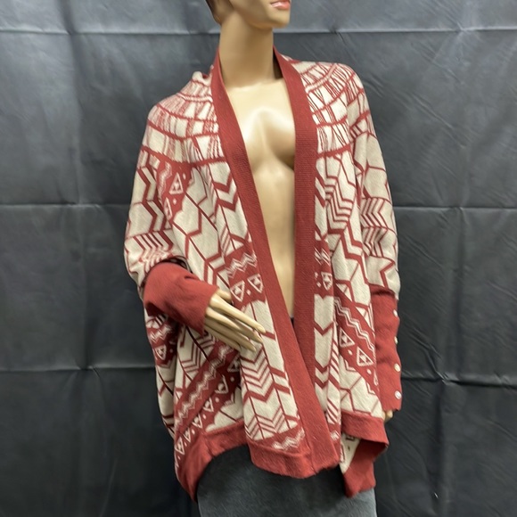 Forever 21 Rust & Tan Aztec Batwing Open Cardigan - Picture 8 of 9